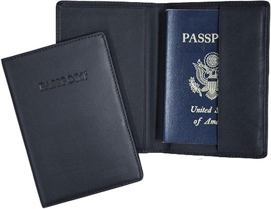 Royce Leather Rfid Blocking Passport Travel Document Organizer In Genuine Leather Packing Organizer, Blue 2
