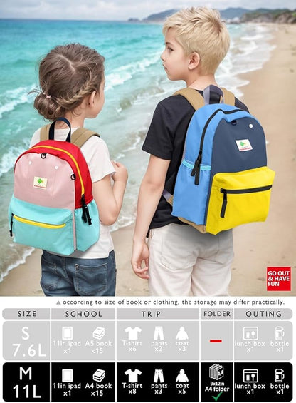 Kids Backpacks, Unisex, Multicolored, Medium, 13" H, 1L, Nylon, Modern, Cartoon, 3-5 Years, Elementary School, Travel, School