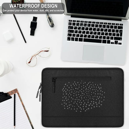 Laptop Sleeve 14 inch, Shockproof Protective Computer Case with Front Pocket, Water Resistant Durable Traveling Laptop Carrying Bag Compatible for MacBook Air/Pro, HP, Dell, Lenovo, Acer, Black