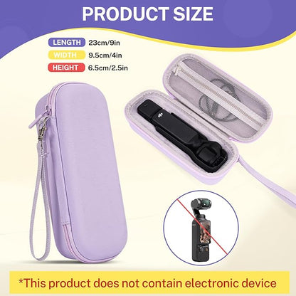DJI Osmo Pocket 3 Case, Portable Protective Hard Storage Bag Compatible with Creator Combo Camera Accessories (with Wrist Strap & Carabiner)