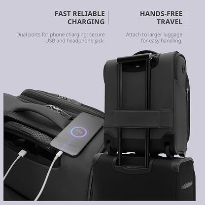 Verage Carry On Underseat Luggage with 2 Wheels & USB Port, 16 Inch Wheeled Spinner Bag Carry-on Luggages for Airlines, Lightweight Suitcase Men Women, Pilots and Crew(16-Inch Rolling Underseat Pro)