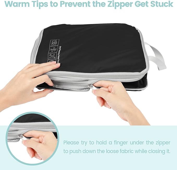 Cambond Compression Packing Cubes for Travel Women - Expandable Travel Bags Luggage Organizers Travel Essentials Compression Cubes for Travel Carry on Suitcases Organizer