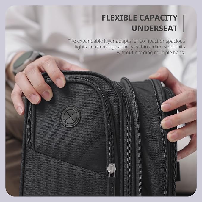 Verage Carry On Underseat Luggage with 2 Wheels & USB Port, 16 Inch Wheeled Spinner Bag Carry-on Luggages for Airlines, Lightweight Suitcase Men Women, Pilots and Crew(16-Inch Rolling Underseat Pro)