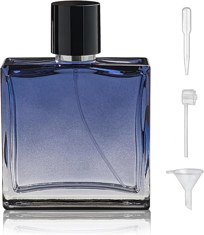 100ml/3.4 Oz Glass Spray Bottle Perfume Atomizer,Empty Refillable Perfume Spray Bottle with 3 Kinds of Dispenser (A3)