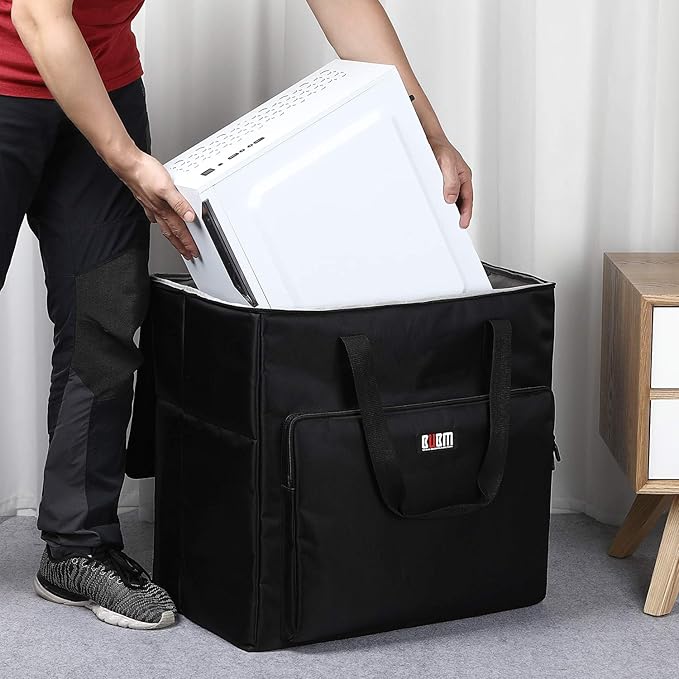 BUBM Desktop Computer Carrying Case, Padded Nylon Carry Tote Bag for Transporting Computer Tower PC Chassis, Keyboard, Cable and Mouse…