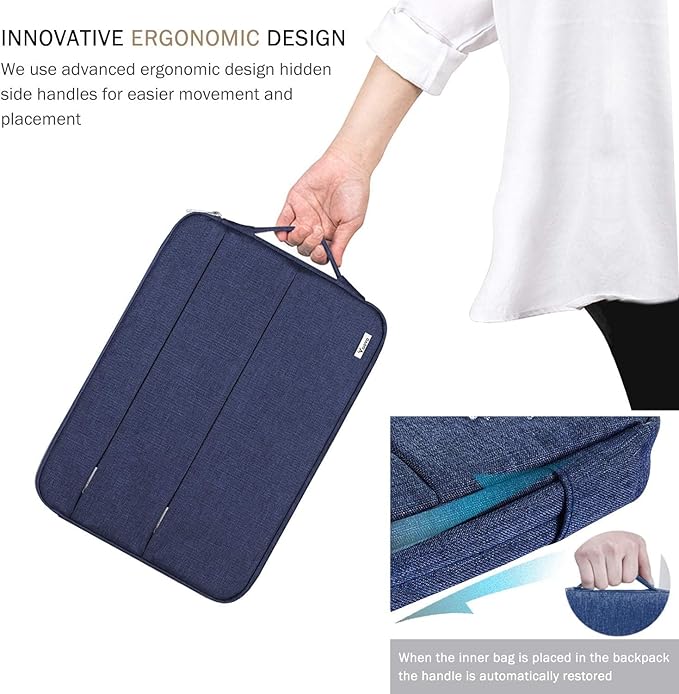 Voova 14 15 Inch Laptop Sleeve Case, Waterproof Computer Bag Cover Compatible with MacBook Air 15 M2/M3/M4 2022-2025, MacBook Pro 15, Hp chromebook 14, 14-15” Dell Lenovo Acer Asus, Blue