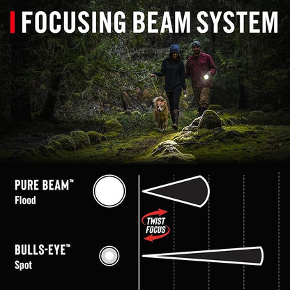 Coast GX10 550 Lumen Compact & Waterproof Dual Power LED Flashlight with Grip-Textured Handle, 4 Light Modes, Twist Focus™ & Pure Beam® Technology