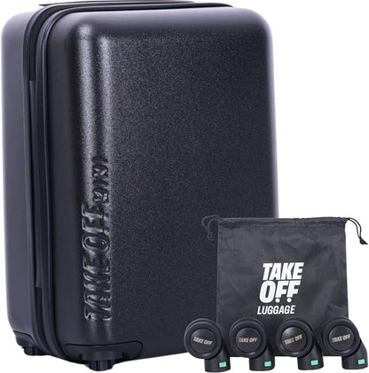 Take OFF Luggage Personal Item MINI – 40x30x20cm Underseat Suitcase with Removable Wheels – TSA Lock, Hardshell Lightweight Bag – Fits Tight Airline Rules – Compact Travel Luggage