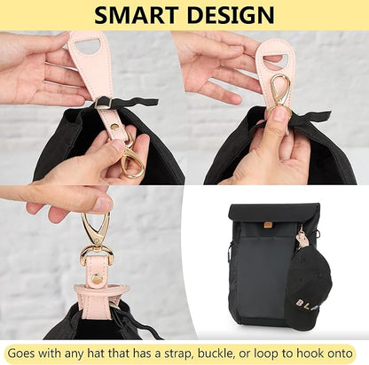 BAREFOOT CARIBOU Hat Clip for Travel, Hands-Free Bag, Backpack, Purse, and Hiking Gear Clip-on Holder Strap for Baseball, Snapback, and Ponytail Caps