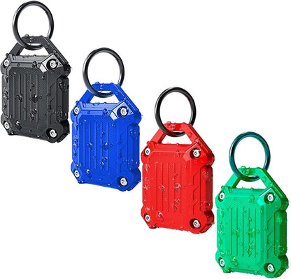 DOVICK- Waterproof Airtag Keychain Holder Case,Screw Full Cover Compatible with Apple Air Tag Tracker Key Ring (Mix 4 Pack)