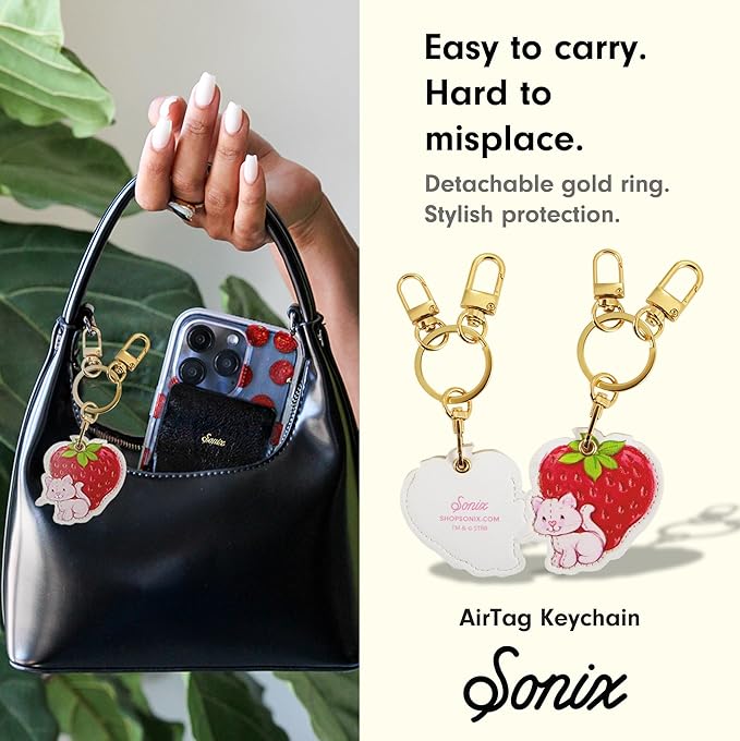 Sonix Keychain Case Compatible with Apple AirTag | Protective Cover Keychain for AirTag | Strawberry Shortcake Vintage