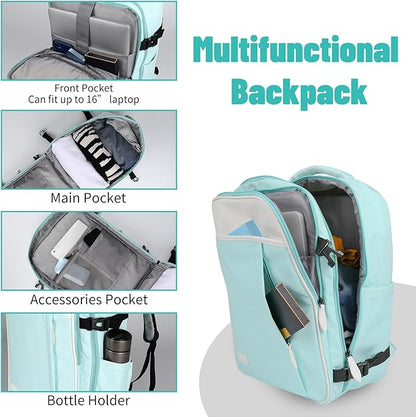 5-Piece Lightweight Luggage with Backpack Sets, ABS+PC Hard Shell Suitcase with TSA Lock & YKK Zipper (MInt Green, 20in/24in/28in/BP/TB)