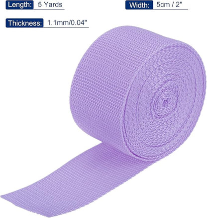 MECCANIXITY Lightweight Polypropylene Webbing Strap 2" 5 Yard Backpack Strapping Band Lavender Purple for Outdoor Luggage Cargo Straps