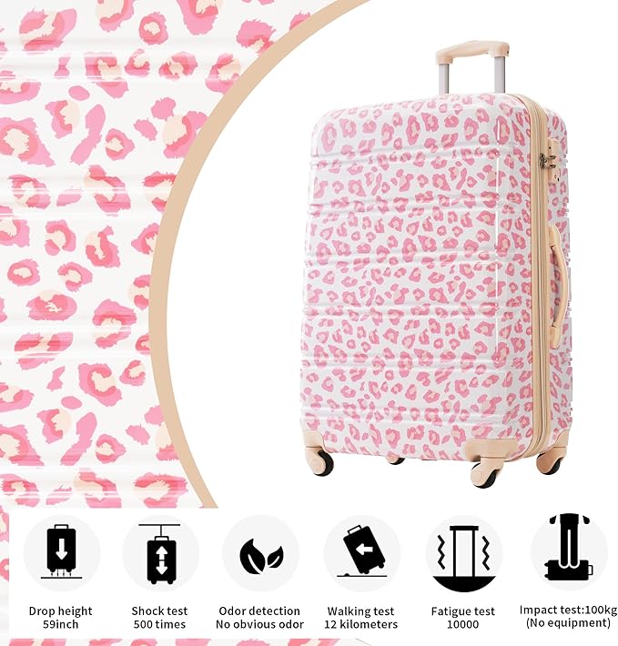 Luggage Sets 3 Piece Durable Suitcase Set with Spinner Wheels, 3 Pcs Hardside Lightweight luggage with TSA Lock, Large Checked Travel Suitcases