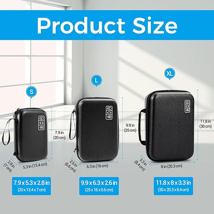 ProCase Hard Travel Electronic Organizer Case for MacBook Power Adapter Chargers Cables Power Bank Apple Magic Mouse Apple Pencil USB Flash Disk SD Card Small Portable Accessories Bag