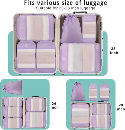 Expandable Compression Packing Cubes for Suitcases,6 Set Lightweight Compressible Travel Packing Organizer for Carry on Suitcase,Organizer Bags Set as Travel Essentials for Women