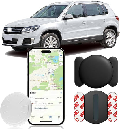 Tracker Device for Vehicles,Car GPS Tracker Work with Apple Find My(iOS Only),No Monthly Fee Mini Hidden Car Tracker with Magnetic Case (Black,1PCS)