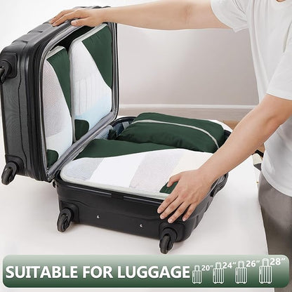 8 Set Packing Cubes for Travel,Christmas Gifts for Women Mom,Anti-Tearing Suitcase Organizer for Luggage with Shoe &Toiletry Bag,OlarHike Vacation Essentials & Accessories for Cruise Ship,Dark Green