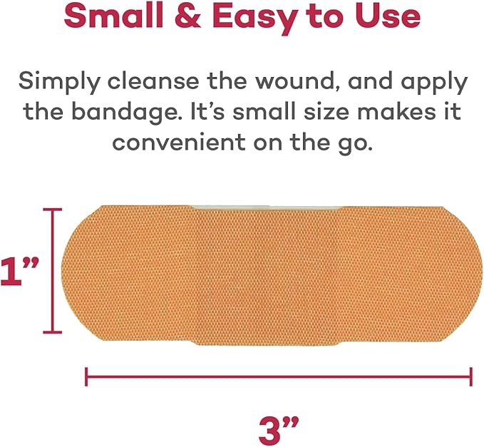 Dealmed Sterile Flexible Fabric Adhesive Bandages – 1x3 Inch – 100/Box - 4 Boxes - Breathable First Aid Strip Pack - Soft Stretch Wound Patch for Medical, Emergency Kits & Clinic