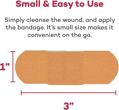 Dealmed Sterile Flexible Fabric Adhesive Bandages – 1x3 Inch – 100/Box - 2 Boxes - Breathable First Aid Strip Pack - Soft Stretch Wound Patch for Medical, Emergency Kits & Clinic