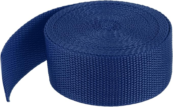 MECCANIXITY Lightweight Polypropylene Webbing Strap 1 1/2" 5 Yard Backpack Strapping Band Navy Blue for Outdoor Luggage Cargo Straps