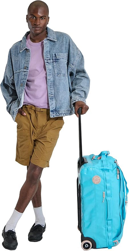 55L Rolling Duffle Bag with Wheels and Handle – Large Duffle Bag for Travel, Check In Luggage with Wheel, Rolling Suitcase, Travel Luggage, Suitcases with Wheels (Bluebell)