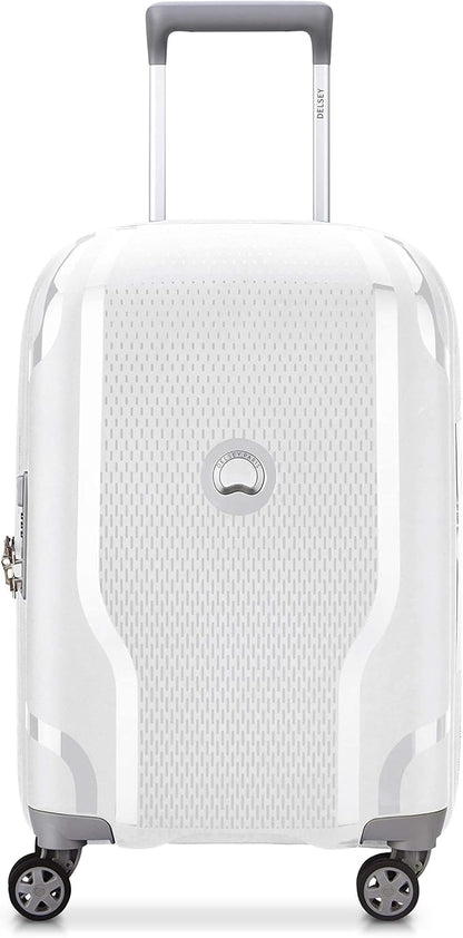 DELSEY PARIS Clavel Hardside Expandable Luggage with Spinner Wheels, White, Carry-On 19 Inch