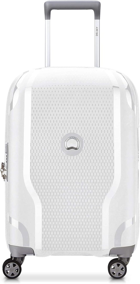 DELSEY PARIS Clavel Hardside Expandable Luggage with Spinner Wheels, White, Carry-On 19 Inch