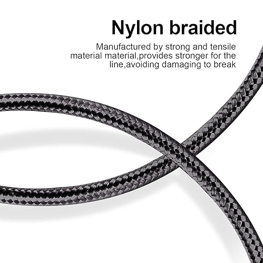 cugunu iPhone Charger, 5 Pack 3/3/6/6/10FT Apple MFi Certified USB Lightning Cable Nylon Braided Fast Charging Cord Compatible for iPhone 14/13/12/11/X/Max/8/7/6/5/SE/Plus/iPad - Black