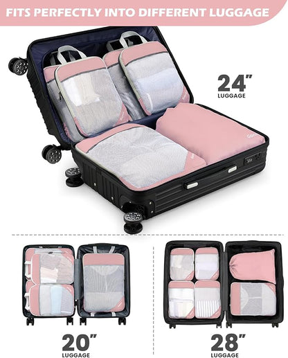 Compression Packing Cubes, Gonex Extensible Storage Mesh Bags Organizers
