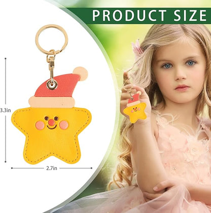 Leather Keychain Case Holder Compatible with Apple AirTag, GPS Airtag Keychain Finder Tracker with Key Ring, Anti-Scratch Protective Air Tag Cover