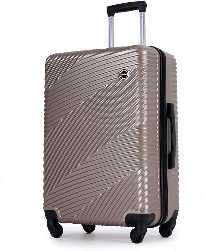 Luggage Sets 3 Piece, Hardside PC ABS Suitcase Set with Spinner Wheels, Lightweight Travel Carry-on and Checked Luggage, 3-Piece Set(20/24/28), Gold