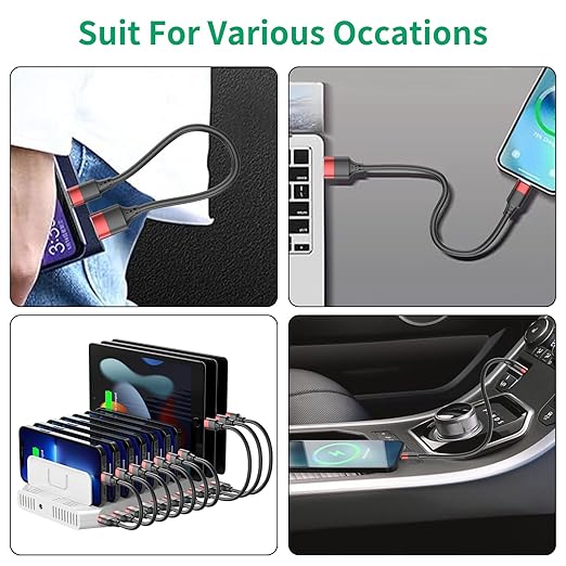 1ft Short iPhone Charger Cable 10 Pack Bulk, Multipack USB A to Lightning Cord 12 inch, Small iPhone Charging Cable for Fast Charging Station Compatible with iPhone 14 13 12 11 Pro Max 8 iPod