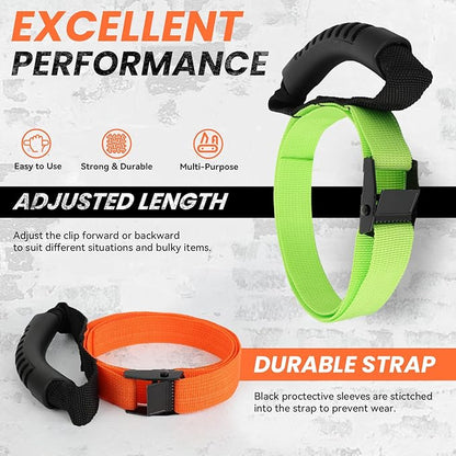 Heavy Duty Storage Straps with Handle(2 Pack) for Cables, Ropes and Hoses, Extension Cord Organizer with Handle and Easy Adjustable Steel Black Lock Slider Buckles for Pool Hoses, Garden Hoses.