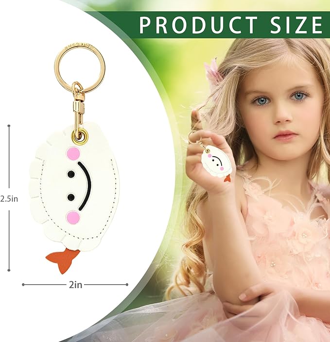 Leather Keychain Case Holder Compatible with Apple AirTag, GPS Airtag Keychain Finder Tracker with Key Ring, Anti-Scratch Protective Air Tag Cover