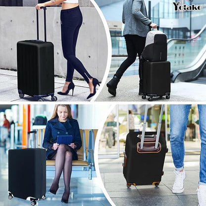 Yotako Luggage Cover,Thicker Luggage Protector Elastic Suitcase Cover Protector, Travel Anti Scratch Fits 18-32 Inch Suitcase Travel Accessories (20“, Black)