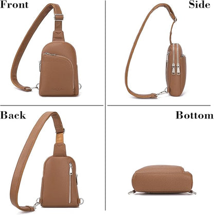 INICAT RFID Blocking Sling Bag,Anti Theft Crossbody Bags for Women,Travel Gifts Cross Body Purses Vegan Leather