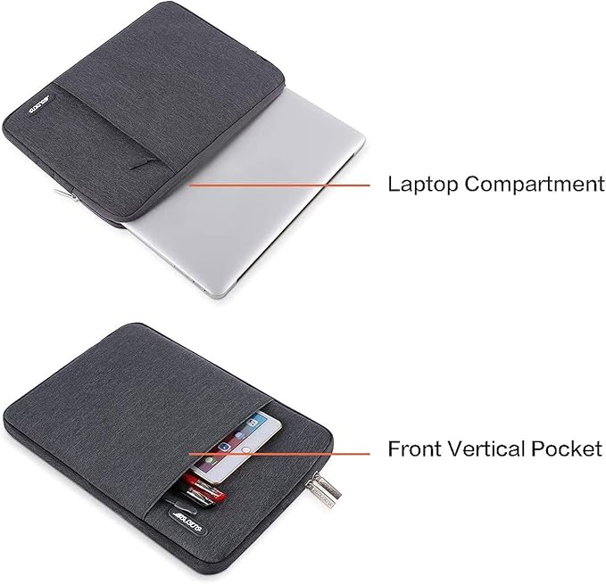 MOSISO Laptop Case 13.3 inch, 13-13.3 inch Laptop Sleeve Compatible with MacBook Air/Pro 13/Pro 14 M5 M4 M3 M2 M1, HP Dell ASUS Lenovo,Polyester Vertical Computer Sleeve Bag with Pocket, Space Gray