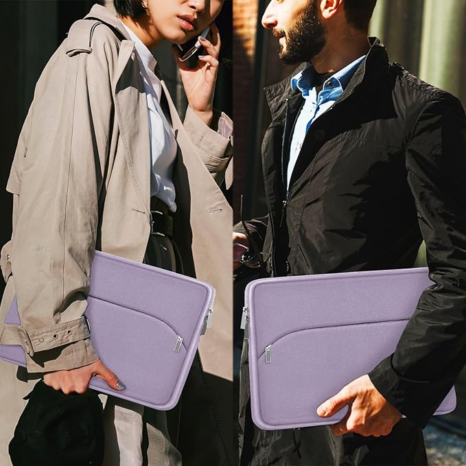 Laptop Sleeve 14 inch, Slim Portable Monitor Protective Cover with Front Pocket, Traveling Carrying Laptop Case Compatible for MacBook Air/Pro, HP, Dell, Lenovo, Acer, Lavender