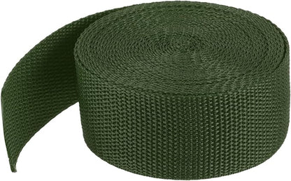 MECCANIXITY Lightweight Polypropylene Webbing Strap 1 1/2" 5 Yard Backpack Strapping Band Army Green for Outdoor Luggage Cargo Straps
