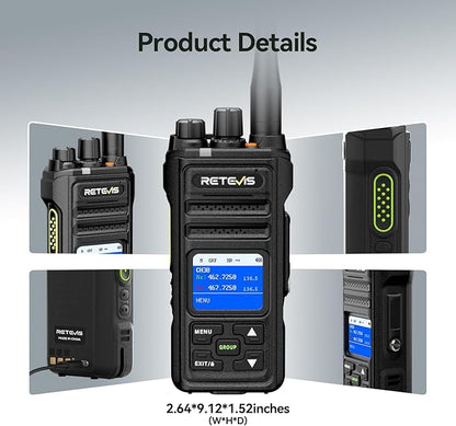 Retevis NR30S GMRS Long Range 2 Way Radio,IP67 Waterproof Two Way Radio,High Output,Professional Walkie Talkies for Emergency,Noise Canceling,2800mAh,NOAA,Group Call,for Off-Road Hunting (2 Pack)