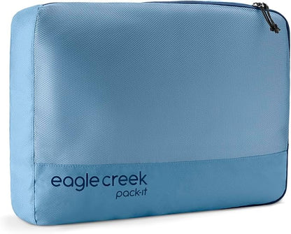 Eagle Creek Pack-It Reveal Cube - Lightweight Packing Cubes for Optimizing Luggage Space - Easy to Carry - Mesh Fabric - Water-Resistant - Easy Grab Zipper - Large - Blue Dawn