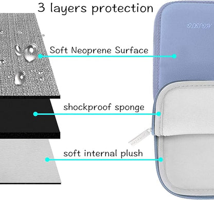 MOSISO Laptop Case 13.3 inch, 13-13.3 inch Laptop Sleeve Bag Compatible with MacBook Air/Pro 13/Pro 14 M5 M4 M3 M2 M1, HP Dell ASUS Lenovo, Neoprene Computer Sleeve Bag with Small Case, Serenity Blue