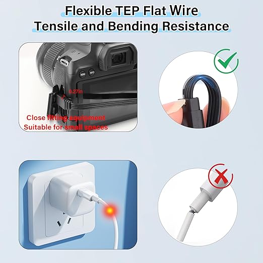 Flexible USB Type-C to Micro USB Cable,90 Degree Micro 5pin to USB C Flat Data Cable,Type C-to-Micro Short Flat Cable Supporting Charging& DataTransfer,for Phone,Camera,Laptop-30CM(Up)