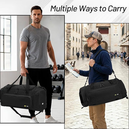 MIER Large Gym Bag for Men Sports Duffle Bag with Shoe Compartment 60L Lightweight Duffel Bags for Workout Fitness Travel