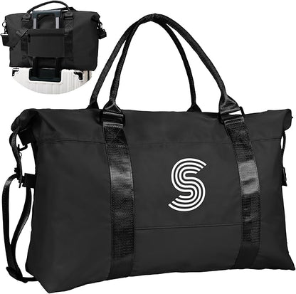 Bridesmaid Gifts, Initial Travel Duffel Bag, Gym Bag, Duffel Bag,Personalized Weekender Bag，Overnight Bag Friend Wedding Girlfriend Birthday Gifts for Women Gifts for Teen Girls (Letter S)