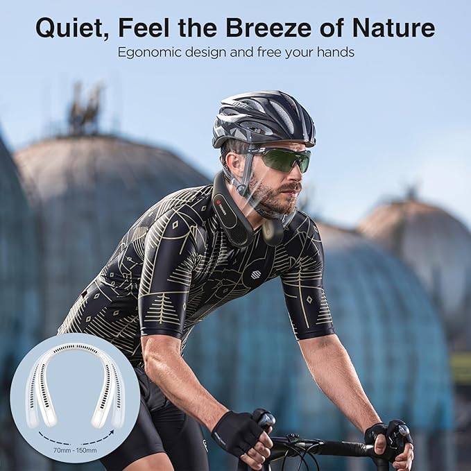 Hotsales Neck Fan, Hands Free Bladeless Neck Fans Portable Rechargeable, 6000 mAh Battery Operated Wearable Personal Fan, Cooling Neck Fan, 3 Speeds, USB Fan Gifts for Men, Women, Travel, Outdoor