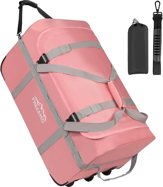 116L Foldable Rolling Duffel Bag with 3 Wheels And Handle, 30 inch Large Travel Duffle Bag for Travel, Camping, Outdoors