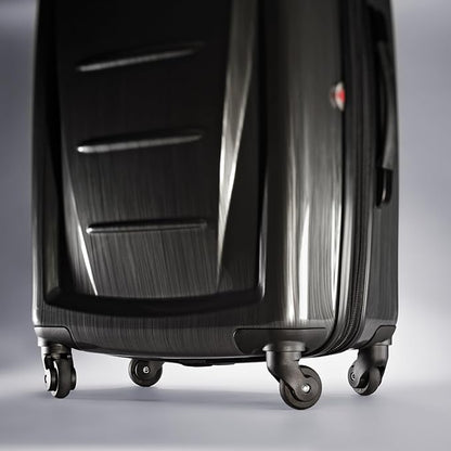 Samsonite Winfield 2 Hardside Expandable Luggage with Spinner Wheels, Charcoal, Checked-Medium 24-Inch