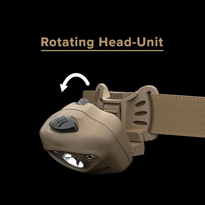 Princeton Tec Vizz Tactical MPLS LED Headlamp, Red/Green/Blue/Ir/White Bulb, 550 VIZZ-MPLS-TN